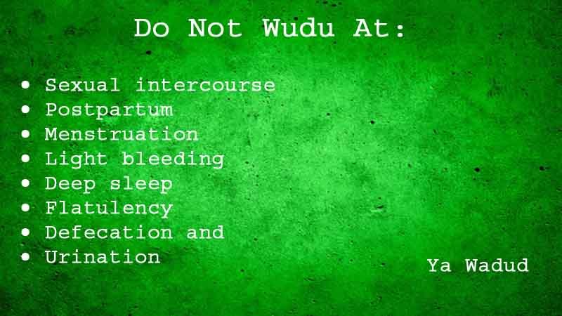 Do Not Do Wudu At