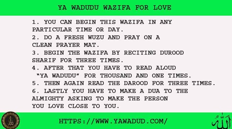 6 Powerful Ya Wadudu Wazifa For Love