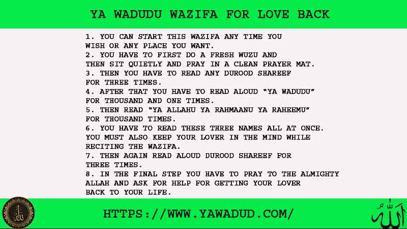 8 Best Ya Wadudu Wazifa For Love Back