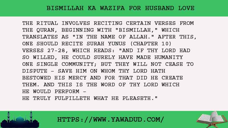 Bismillah Ka Wazifa – A Powerful Tool To Strengthen Husband Love