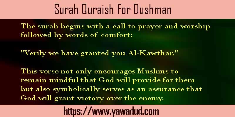 Surah Quraish For Dushman