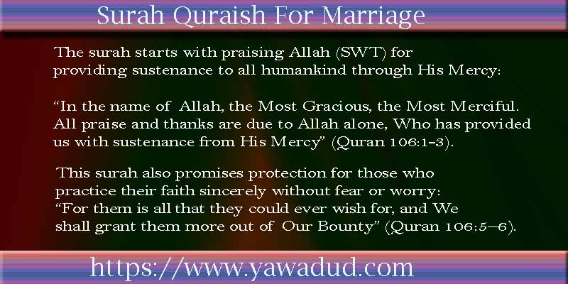 Surah Quraish For Marriage