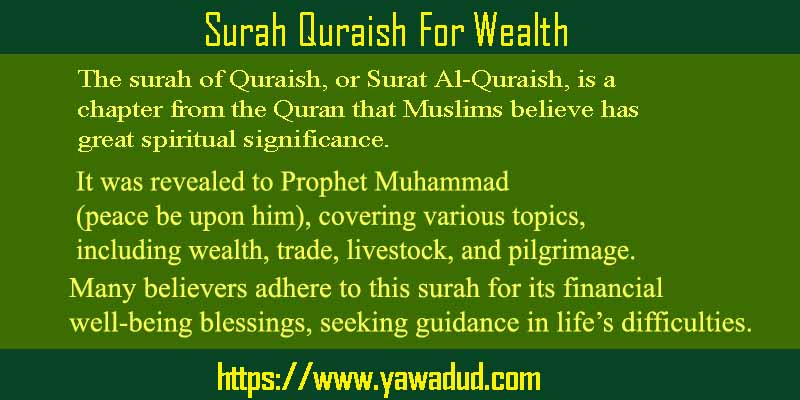 Surah Quraish For Wealth
