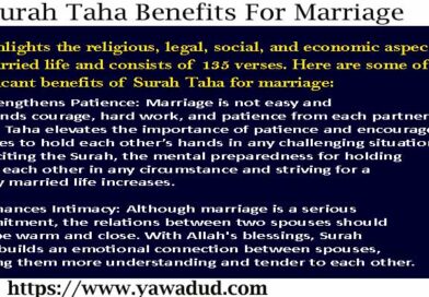 Surah Taha Benefits For Marriage