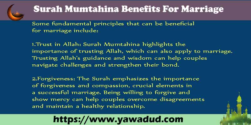 Surah Mumtahina Benefits For Marriage